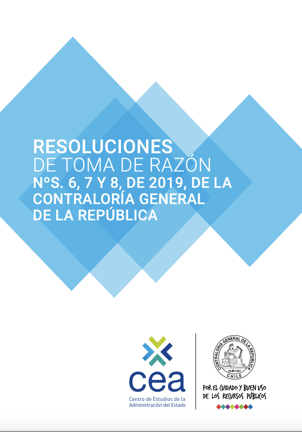 imagen portada Resoluciones de toma de razón NºS. 6, 7 y 8, de 2019